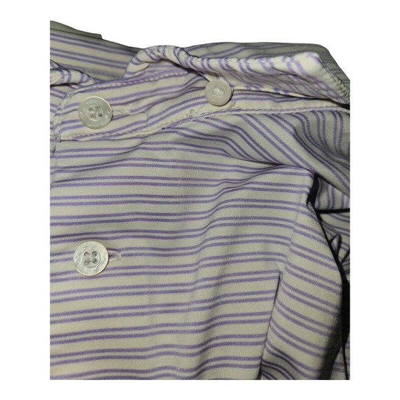 RLX Ralph Lauren Polo Large Men's White/Purple Stripes Golf Active Preppy - Picture 4 of 8